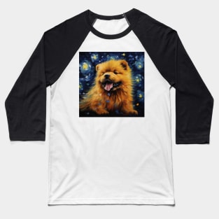 Chow Chow Puppy Painted Portrait Baseball T-Shirt